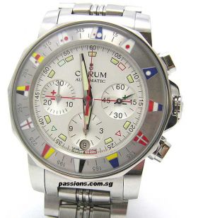 Corum 43mm "Admiral's Cup Chronograph" Ref.985.630.20 automatic date in Steel