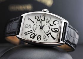 Franck Muller, "Cintree Curvex, Triple Eight" Ref.2852SC auto Limited Edition of 38pcs with engraved movt. in Steel