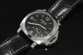 2014 Panerai, 44mm Pam0321 "Luminor Marina 1950 3-Days, GMT Power Reserve" automatic date small seconds in Steel