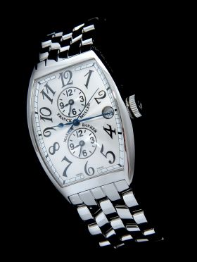 Franck Muller, 32 x 44mm "MasterBanker" 3 time zones Ref.5850MB automatic date in Steel