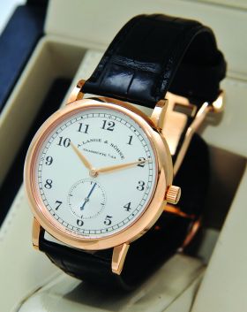 Lange & Sohne, 36mm "1815" Ref.206.032 manual winding in 18KPG with deployant buckle