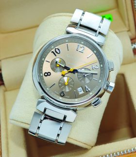 Louis Vuitton 42mm Q1122 Automatic date Tambour Chronograph in Steel