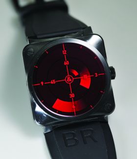 Bell & Ross, 42mm Aviation BR03-92-SRR Red Radar auto Limited Edition of 250pcs in Black PVD Steel