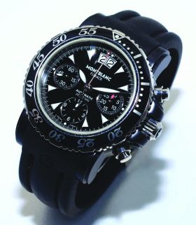 Mont Blanc 41mm "Sport Flyback Chronograph 200m" M29301 automatic Big date in Black PVD Stee. B&Pl