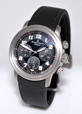 Blancpain 38mm "Leman" 2185-1130-64A Flyback Chronograph automatic date in Titanium