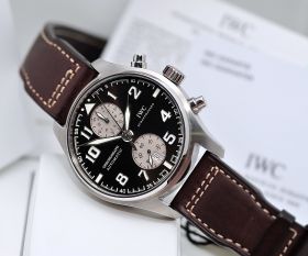 IWC, 43mm "Pilot's Flyback Chronograph Antoine de Saint Exupéry" Ref.3878-06 auto, date, antimagnetic in Steel with brown dial