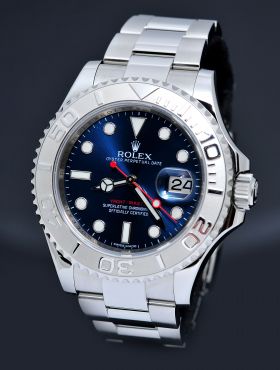 Rolex Gents 40mm Oyster Perpetual Date "Yacht-Master 40 Blue dial" Chronometer Ref.116622 automatic date in Platinum & Steel
