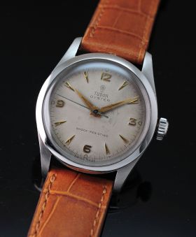 Tudor 32mm early 1950s Ref.7903 Rose logo "Oyster" Shock resisting manual winding in Steel