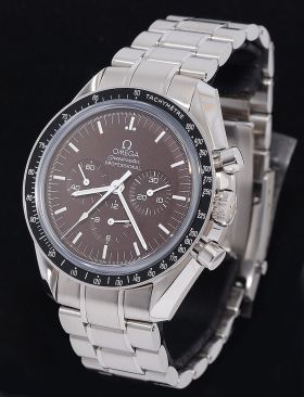 Omega "Speedmaster Professional Moonwatch" Brown dial, glass back in Steel