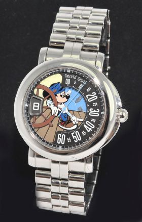 Gerald Genta, 41mm Fantasy retro "Mickey Mouse Sailor" L. Edition of 150pcs in Steel