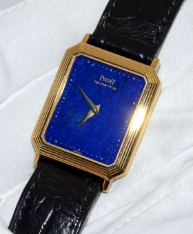 C.1990s Piaget Protocole rectangular with Lapis Lazuli dial quartz in 18KYG