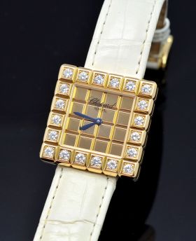 Chopard, 25mm lady's "Ice Cube" in 18KYG with diamonds