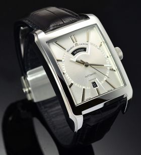 Maurice Lacroix, "Pontos Rectangulaire Automatic Day-Date" Ref.PT6237-SS001-13E in Steel