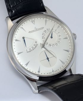 Jaeger LeCoultre, 39mm "Master Ultra Thin Reserve de Marche" automatic Ref.138.84.20 in Steel