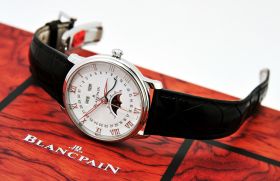 Blancpain, 40mm "Villeret Quantieme Complet Moonphase complete calendar" Ref.6654.1127.55B automatic in Steel