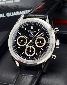 Tag Heuer, 38mm "Carrera" Chronograph auto/date Ref.CV2113-FC6180 in Steel