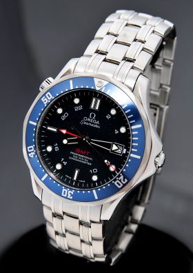 Omega, 41mm "Seamaster Professional 300m Co-Axial GMT Chronometer" auto/date Ref.25358000 in Steel