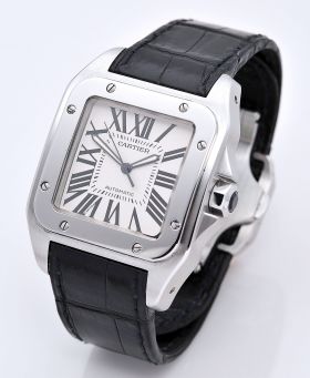 2015 Cartier, 38mm "Santos 100" Ref.W20073X8 Large Gents automatic in Steel