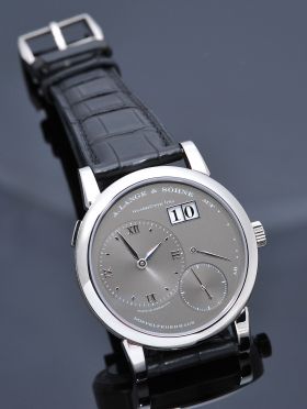 A. Lange & Sohne, 38.5mm "Lange One" Grey dial Ref.101.030 manual winding with big date in 18KWG