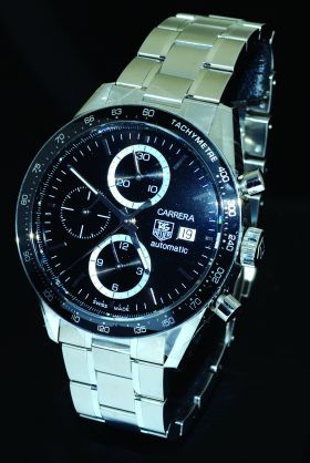 Tag Heuer, 41mm "Carrera" Chronograph automatic date Ref.CV2010BA Calibre 16 in Steel