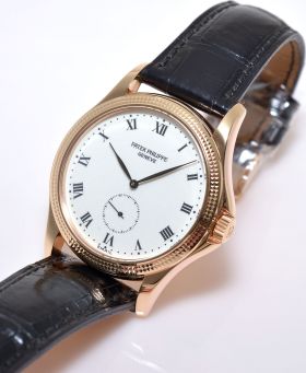 Patek Philippe 35mm Calatrava Ref.5115R-001 Hobnail bezel with enamel dial small seconds manual wind Limited production in 18KPG