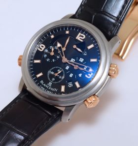 2009 Blancpain 40mm Léman Réveil GMT automatic 2041-12A30-63B in 18KPG & Titanium