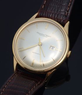 Circa 1962 IWC, 35mm automatic with date Cal.8531 in yellow rolled gold case and steel screw back