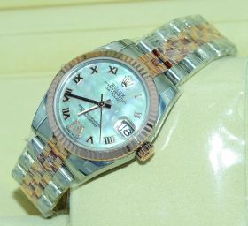 *NEW* Rolex 31mm Oyster Perpetual "Datejust" Chronometer Ref.178271 in 18KPG & Steel with factory diamonds on Pearl dial