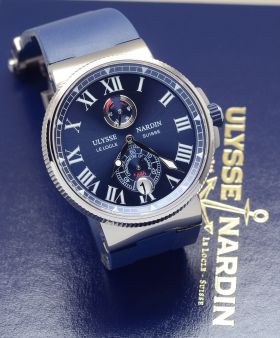 Ulysse Nardin, 45mm "Marine Chronometer" Ref.1183-122/43 auto/date with 60hrs power reserve indicator in Steel