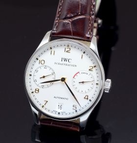 IWC, 42.3mm "Portugieser Automatic" 7-days power reserve Date Ref.5001-14 in Steel