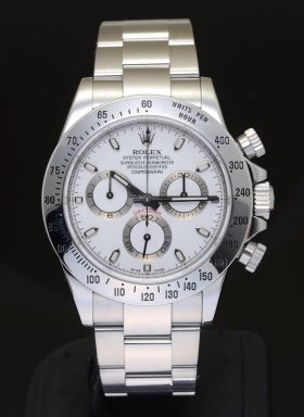 2006 Rolex, 39mm Oyster Perpetual Ref.116520 "Cosmograph Daytona" automatic Chronometer white dial in Steel