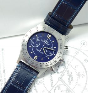Panerai, 42mm Pam0716 "Mare Nostrum" Special Edition of 1000pcs Chronograph blue dial in Steel