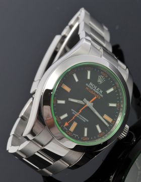 Rolex Oyster Perpetual "Milgauss" Green Glass chronometer in Steel