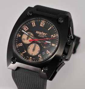 Wyler, 44mm "Concept Chronograph Dakar Edition" Ref.100.4 auto/date Limited Edition of 3999pcs in Black PVD Steel