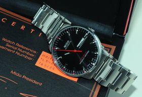 Mido, 40mm Ref.M021431105100 "Commander II" Automatic Day-date Chronometer in Steel