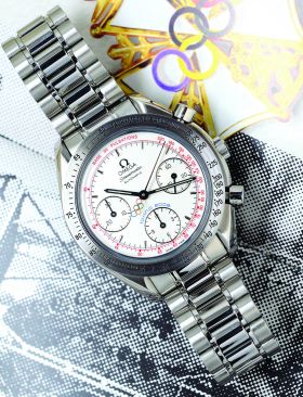 Omega, 39mm "Speedmaster 2006 Torino Olympics" automatic Chronograph Ref.35383000 Limited Edition of 2006pcs in Steel