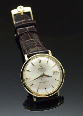 Omega 35.5mm Circa 1966 Constellation automatic date chronometer Ref.CD 168.004 in YG shell