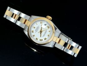 Rolex, 26mm Oyster Perpetual lady's "Datejust" automatic Chronometer Ref.79163 "A" series in 18KYG & Steel