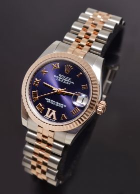 Rolex 31mm Oyster Perpetual "Datejust" Chronometer Ref.178271 in 18K Everose gold & Steel with factory Diamonds dial
