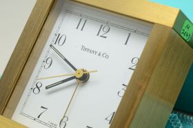 Tiffany & Co, table battery alarm clock in Brass