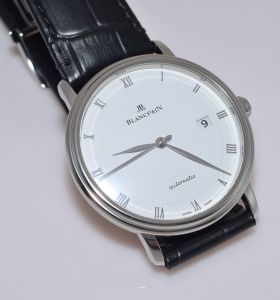 Blancpain 38mm "Villeret Ultra Slim" 6223/112755B automatic date in Steel