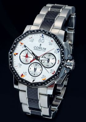 Corum "Admiral's Cup Challenge 44" Split-sec chronograph Ref.986.691.11 Limited Edition of 1000pcs in Steel with Carbon