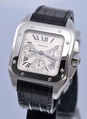 Cartier, 41mm "Santos 100" XL Chronograph auto/date Ref.W20090X8 in Steel