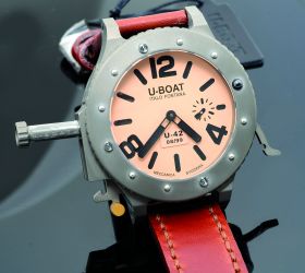 *NEW* U-Boat, 53mm "U-42" Italo Fontana manual-winding Limited Edition of 99pcs in matt Titanium & 18KYG