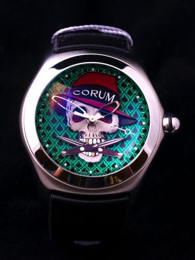 2009 Unused Corum, 45mm "Bubble Gangster" 2007 Collector series Limited Edition of 888pcs Ref.08.0001 automatic date in Steel
