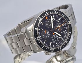 Fortis, 44mm "B42 Pilot Professional Chronograph GMT" 200m auto/date in Steel