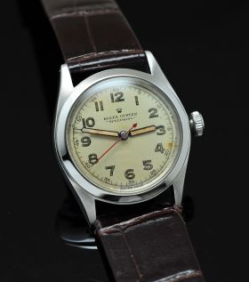 Rolex C.1945 30mm Oyster "Speedking" Ref.4220 manual winding in Steel with original dial and crown