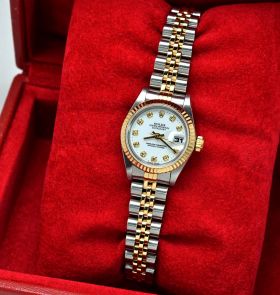 Rolex Lady's 26mm Oyster Perpetual "Datejust" chronometer Ref.69173 "W" series with Diamonds dial in 18KYG & steel
