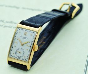 Patek Philippe & Co. Geneve C.1938 Ref.589 rectangular manual winding watch in 18KYG