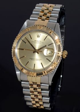 1973 Rolex, 36mm Oyster Perpetual "Datejust Thunderbird" Turn-O-Graph Chronometer Ref.1625 pie pan dial in Gold and Steel